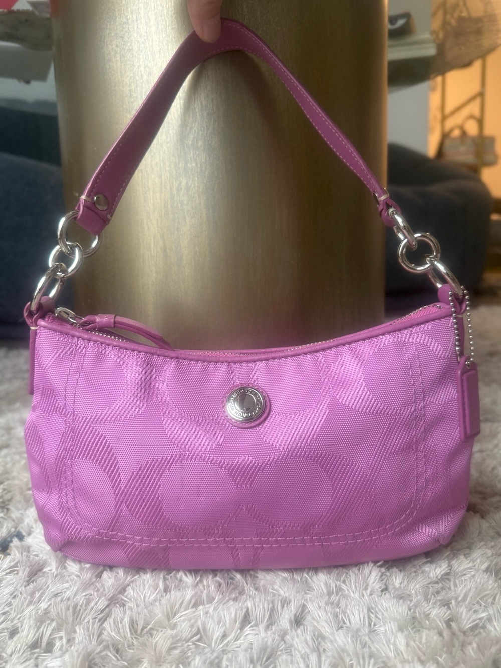 COACH 2010 PINK PURPLE SIGNATURE CHELSEA SHOULDER BAG